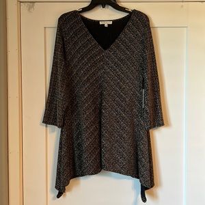 Chaus size XL 3/4 length sleeve blouse. Black with color sparkle.